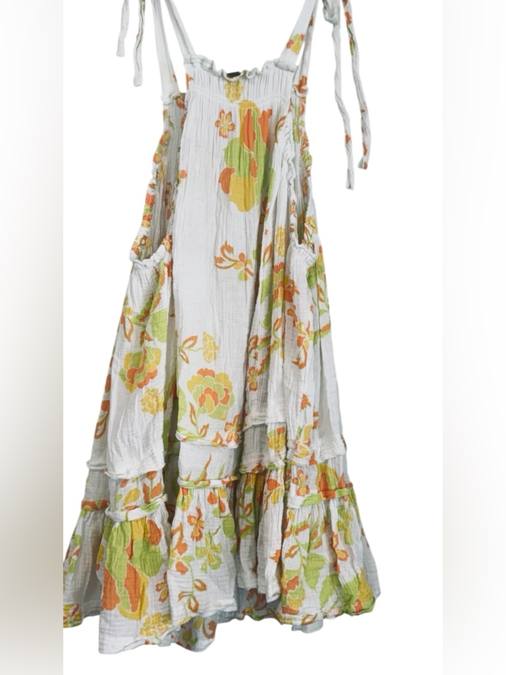 Free People "Sleeveless Wildflower" Floral Tunic Top (or Mini Dress) size M - Picture 5 of 8